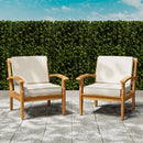 Laurent Acacia Outdoor Lounge Chair - Beige
