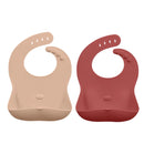 Ruby Wrapp Silicone Bibs - Apricot Blush and Terra Cotta