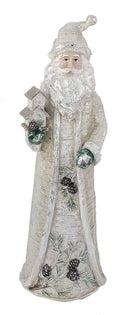 Santas Forest 89945 Santa Figurine, 16.5 in H, Birch Santa Figurine, Resin, Gray, Pack of 6