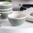 Serenity Stoneware Bowl Set of 4 - Green and Cream
