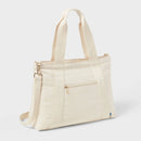 Solid Canvas School Tote Bag - Natural