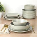 Double Bowl Stoneware Dinnerware Set - Sage Green