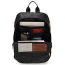 18L Luxe Journey Twill and Vegan Leather Backpack - Black