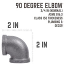 STZ Industries 3/4 in. FIP each X 3/4 in. D FIP Black Malleable Iron 90 Degree Elbow, Pack of 5