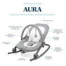 Go With Me Aura Deluxe Portable  Rocker & Bouncer - Grey