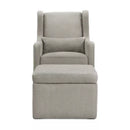 Adrian Swivel Glider With Storage Ottoman - Grey Linen