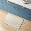 1'8"x2'6" Low Profile Kitchen Mat Oatmeal Striped