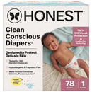 78ct Clean Conscious Diapers Size 1 - Ocean Bottoms + Chilly Cheeks