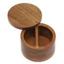 Acacia Divided Salt Box with Swivel Cover