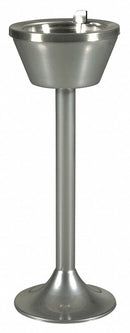 Tough Guy 1 3/4 gal Ashtray, 22 in Height, 8 in Base Dia., Metal, Chrome - 48L068
