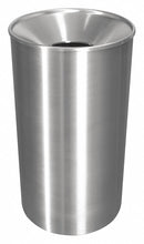 Tough Guy 33 gal Round Trash Can, Metal, Silver - 48L071