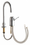 Chicago Faucets Chrome, Gooseneck, Bathroom Sink Faucet, Manual Faucet Activation, 2.20 gpm - 2302-ABCP