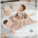 Baby Waffle Blanket, 40" X 40" By Comfy Cubs - Blush