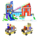 150pc Magnetic Tile Building Set - School Police Station and Hospital Theme