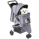 3 Wheels Pet Stroller, Dog and Cat Strollers - Grey