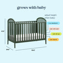 Beau 3-in-1 Convertible Crib - Forest Green