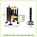 EZ Fold 'N Grow Learning Toddler Tower - Charcoal & Natural