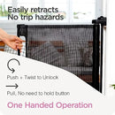 33 in. Tall X 71 in. W Retractable Baby Gate Black