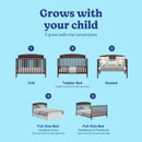 5-in-1 Convertible Baby Crib - Espresso