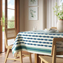 Coastal Blue Striped Tablecloth