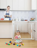 30" Tall Baby Gate for Stairs Doorways - White