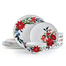 Merry Poinsettia 12-Piece Dinnerware Set - Multi