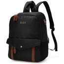 18L Luxe Journey Twill and Vegan Leather Backpack - Black