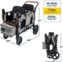 VYOO2 Stroller Wagon with Canopy 2 Seater - Grey