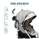Swerve Lightweight Travel Stroller - Grey