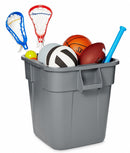Rubbermaid 28 gal Square Trash Can, Plastic, Gray - FG352600GRAY