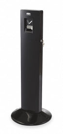 Rubbermaid 1 1/2 gal Cigarette Receptacle, 42 1/4 in Height, 16 1/2 in Base Dia., Metal, Black - FGR93400BK