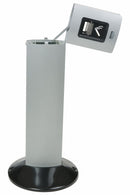 Rubbermaid 1 1/2 gal Cigarette Receptacle, 42 1/4 in Height, 16 1/2 in Base Dia., Metal, Silver - FGR93400SM