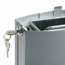 Rubbermaid 1 1/2 gal Cigarette Receptacle, 42 1/4 in Height, 16 1/2 in Base Dia., Metal, Silver - FGR93400SM
