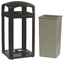 Rubbermaid 50 gal Square Ashtray/Trash Can, Plastic, Black - FG397501BLA