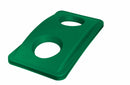 Rubbermaid Slim Jim Series Bottle and Can Recycling Top, Rectangular, Dome, 23 gal, Green - FG269288GRN