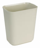 Tough Guy 3 1/2 gal Rectangular Fire-Resistant Wastebasket, Plastic, Beige - 4PGL3