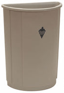 Tough Guy 21 gal Half-Round Trash Can, Plastic, Beige - 4PGT9