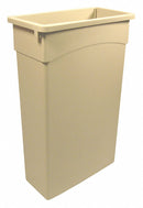 Tough Guy 23 gal Rectangular Trash Can, Plastic, Beige - 4PGV1