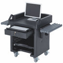 Cambro 52 3/4 in x 32 1/4 in x 43 in Cashier Station Cart with Drawer, Black - EAVCSWR110