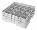 Cambro 19 3/4 in" x 19 3/4 in" x 8.875 in" Polypropylene Closed Glass Rack System with 16 Compartments, Gra - CA16S638151