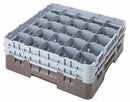 Cambro 19 3/4 in" x 19 3/4 in" x 7.25 in" Polypropylene Closed Glass Rack System with 25 Compartments, Gray - CA25S534151
