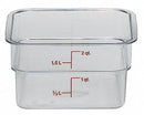 Cambro 7 1/4 in" x 7 1/4 in" x 3 7/8 in" Polycarbonate Square Storage Container, Clear - CA2SFSCW135