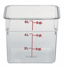 Cambro 8 3/8 in" x 8 3/8 in" x 7 1/4 in" Polycarbonate Square Storage Container, Clear - CA6SFSCW135