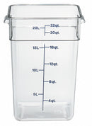 Cambro 11 1/4 in" x 12 1/4 in" x 15 3/4 in" Polycarbonate Square Storage Container, Clear - CA22SFSCW135