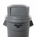 Rubbermaid BRUTE Series, Trash Can Top, Round, Dome with Push Door, 55 gal, Gray - FG265788GRAY