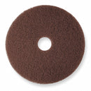 3M 15 in Non-Woven Nylon/Polyester Fiber Round Stripping Pad, 175 to 600 rpm, Brown, 5 PK - 7100