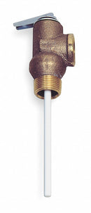 Watts Temperature and Pressure Relief Valve, 100,000 BtuH, 150 psi, 4 in Thermostat Length - 100XL-4
