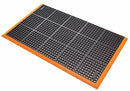 Notrax Drainage Mat, 5 ft 4 in L, 3 ft 2 in W, 7/8 in Thick, Rectangle, Black with Orange Border - 549S3864OB