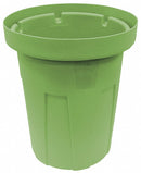 Tough Guy 45 gal Round Correctional Facility Trash Can, Plastic, Green - 4YKD9
