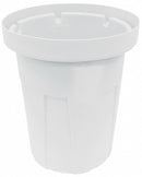 Tough Guy 45 gal Round Correctional Facility Trash Can, Plastic, White - 4YKG9